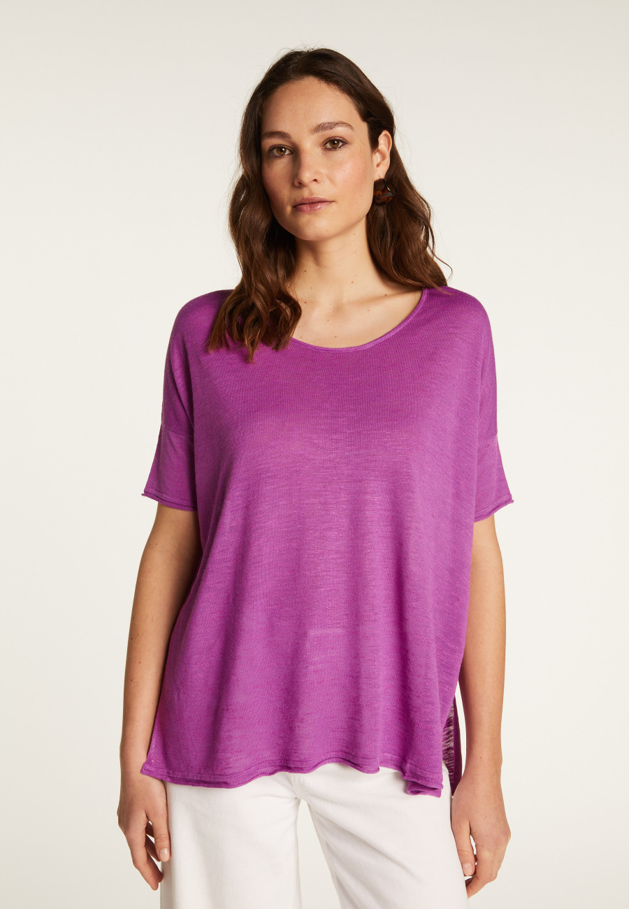 T-shirt col rond en lin flammé - Béatrice