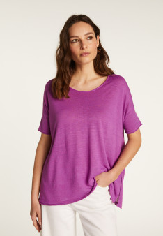 T-shirt col rond en lin flammé - Béatrice