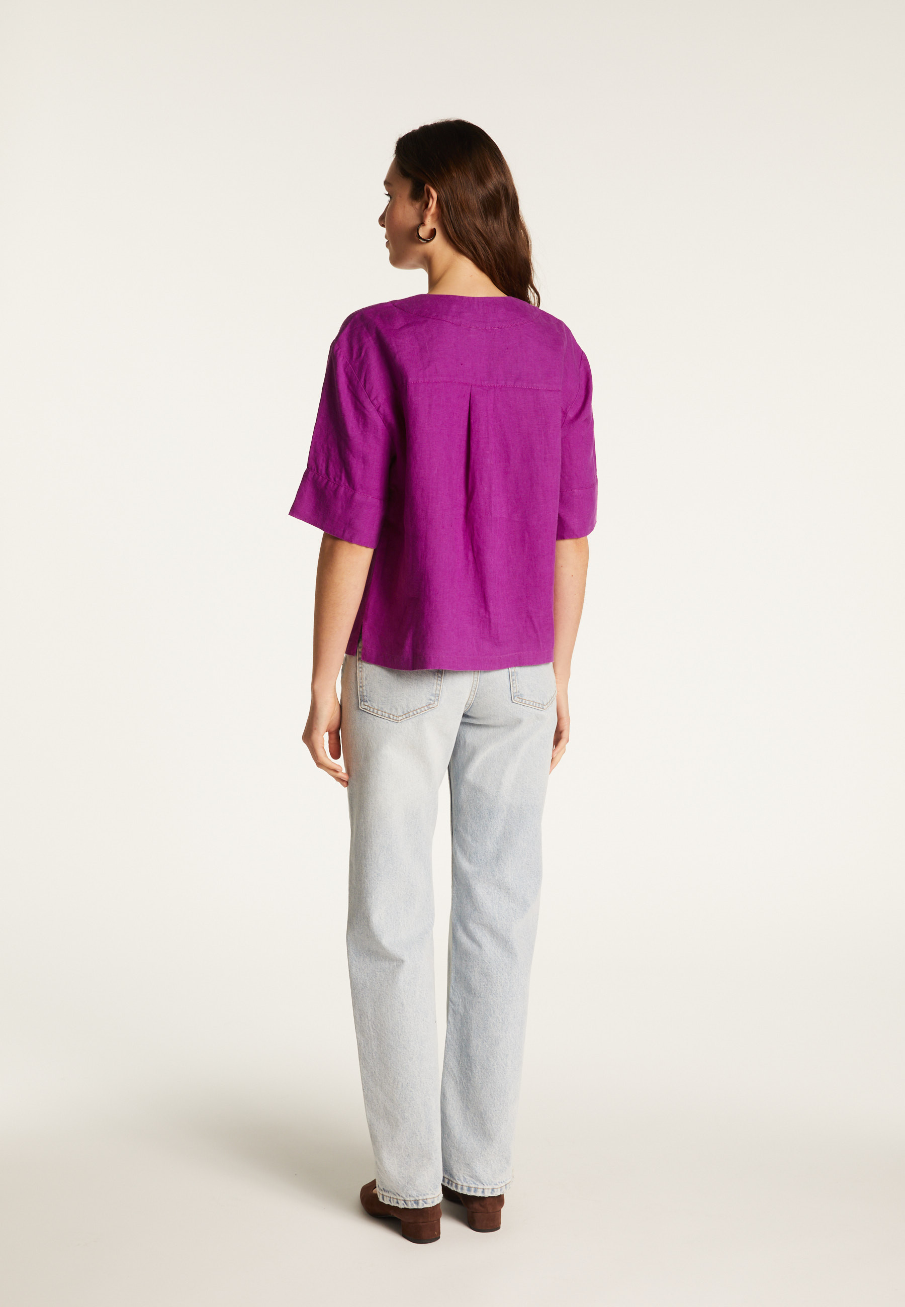 T-shirt col V en lin - Emma