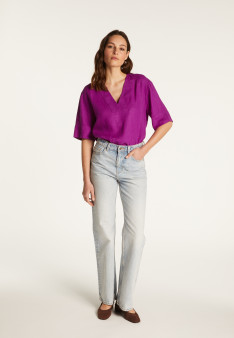 T-shirt col V en lin - Emma