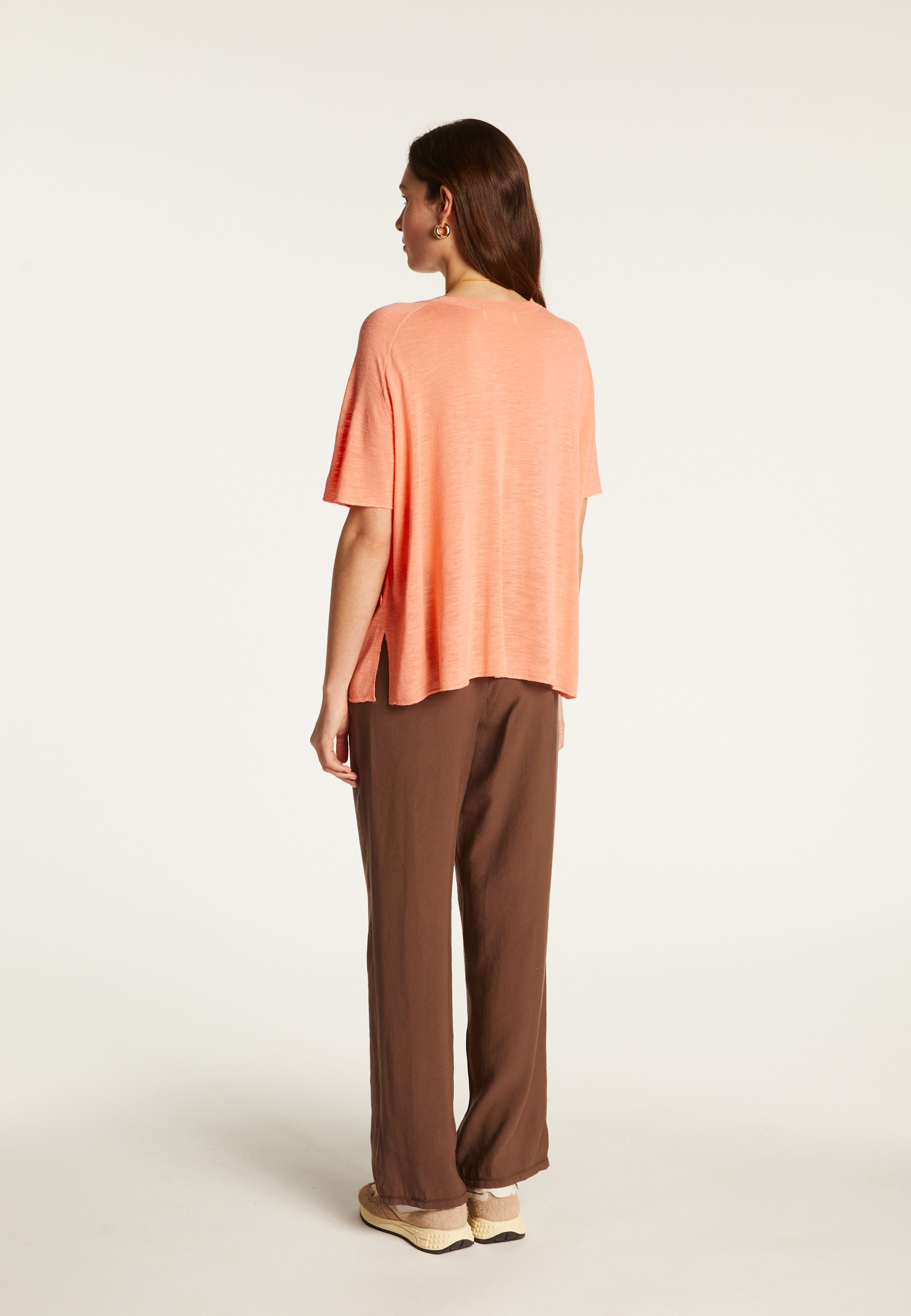 T-shirt à boutons en lin flammé - Lily