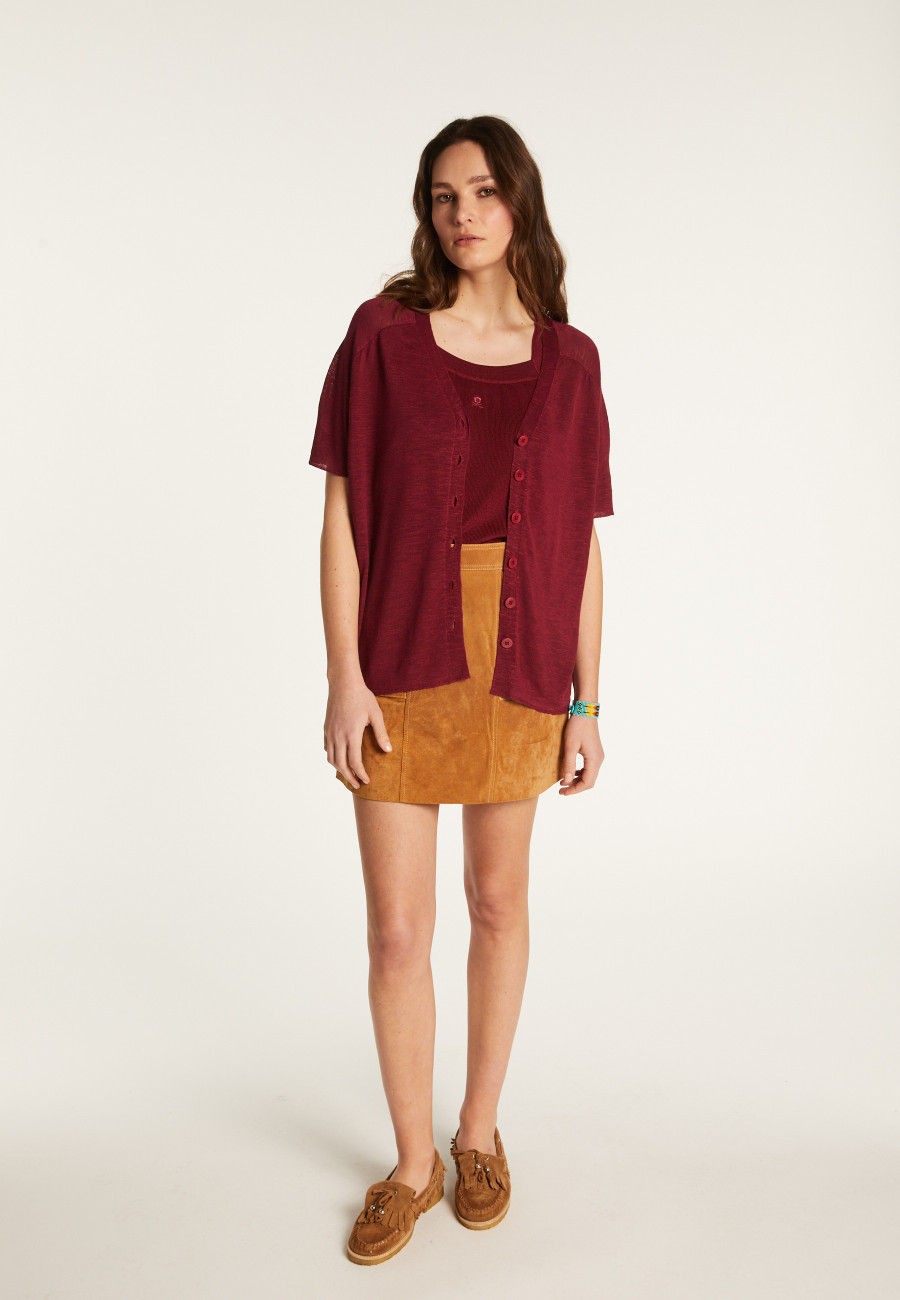 T-shirt à boutons en lin flammé - Lily