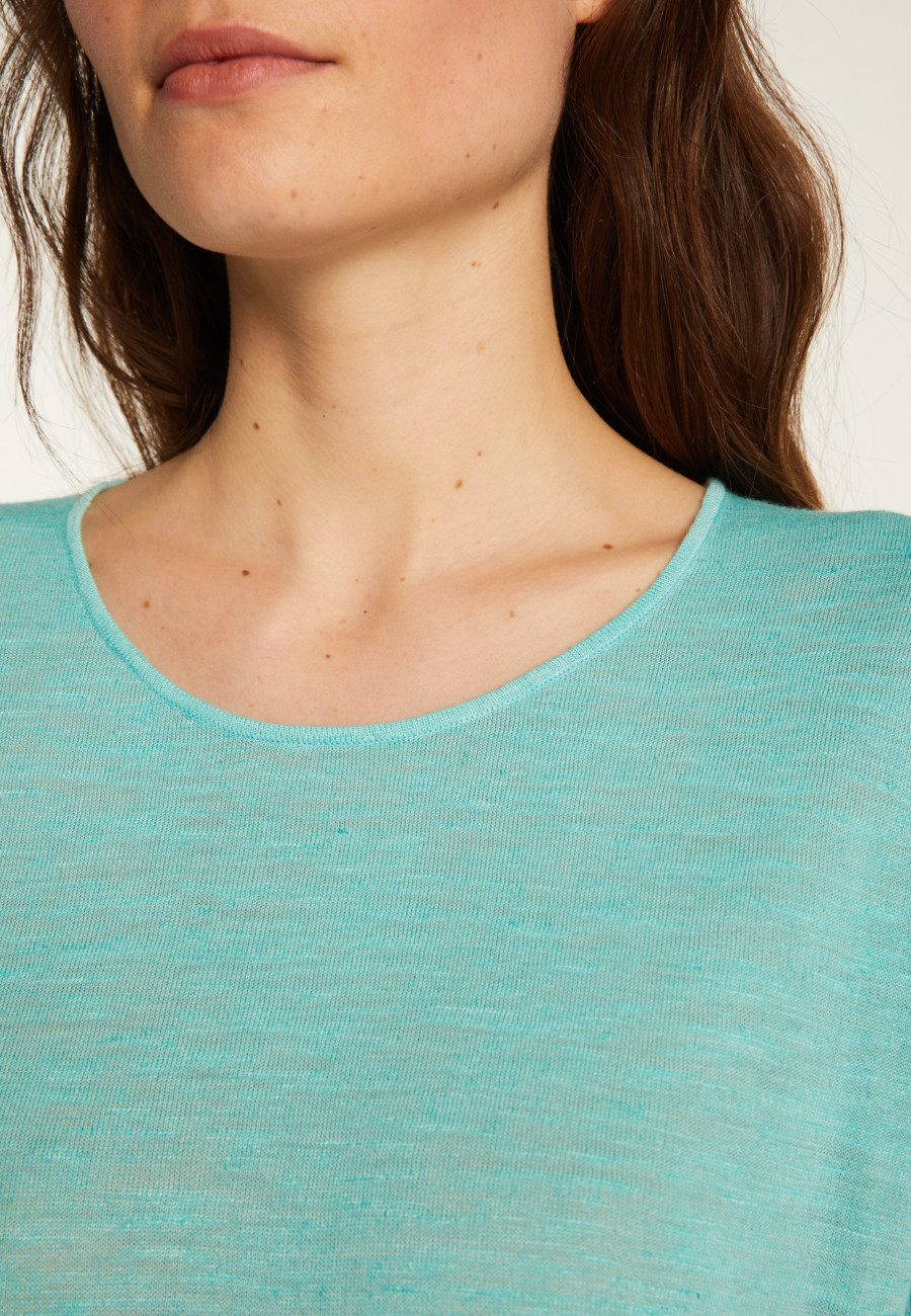 T-shirt col rond en lin flammé - Domy