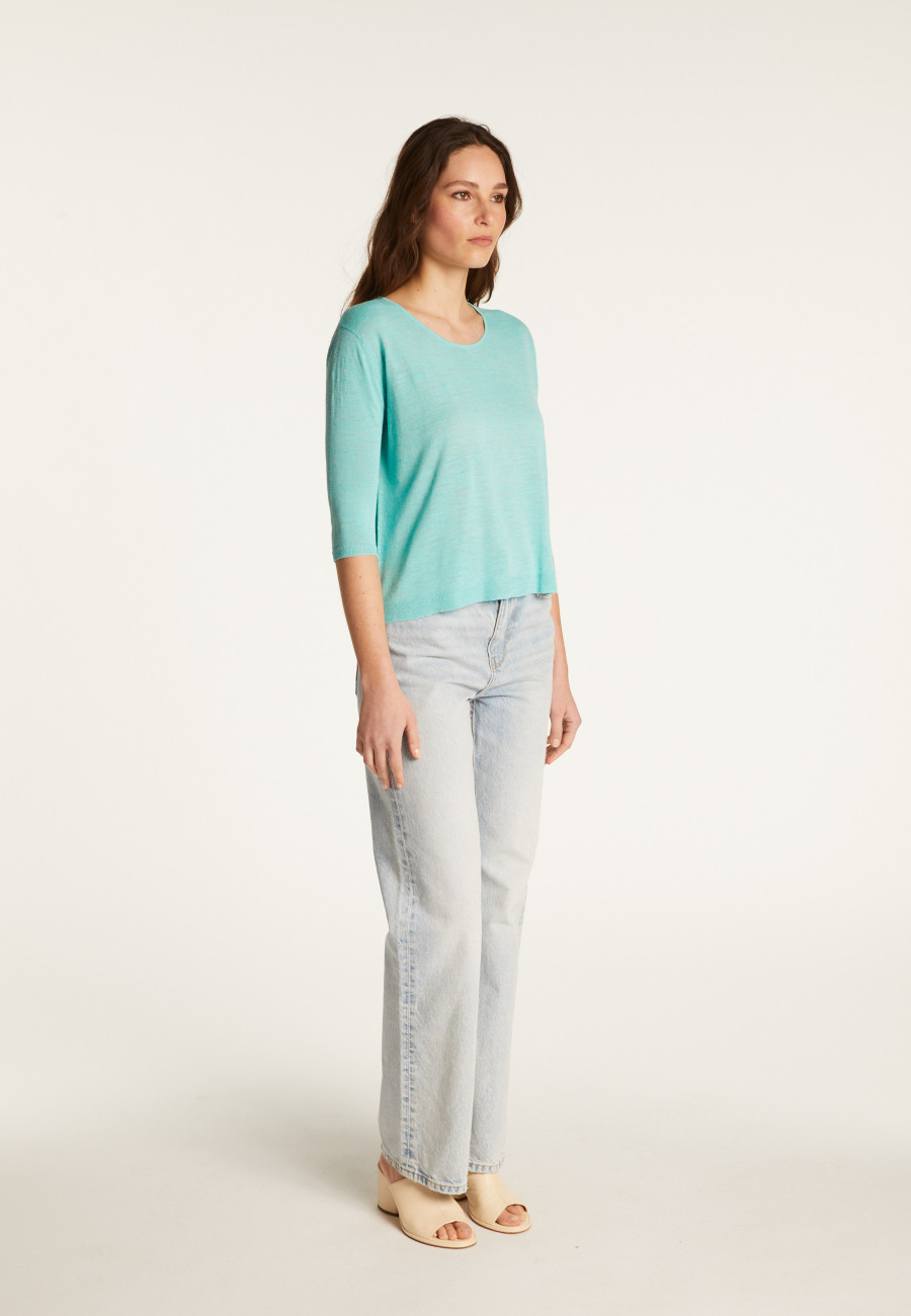 T-shirt col rond en lin flammé - Domy