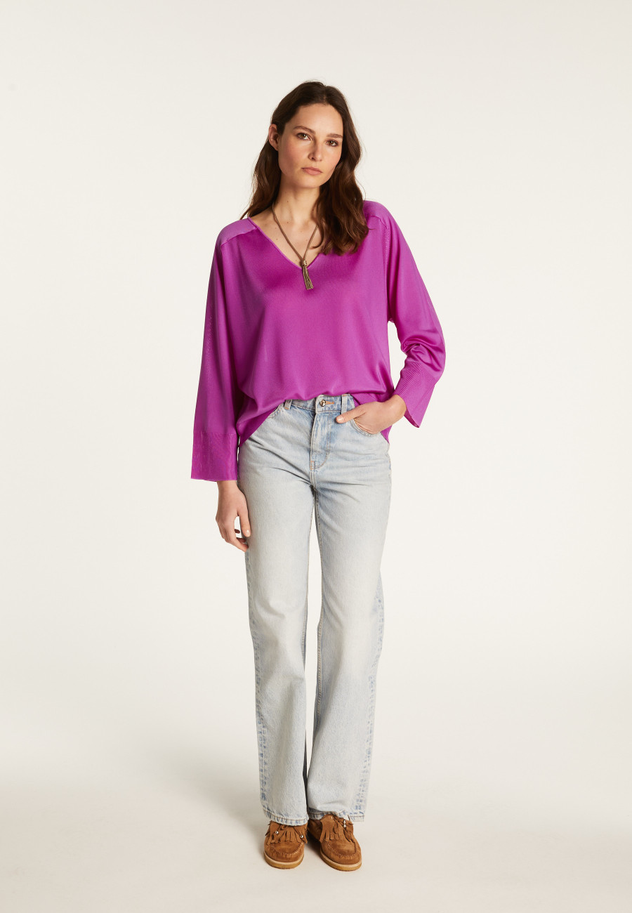 Pull col V en fil lumière - Delly