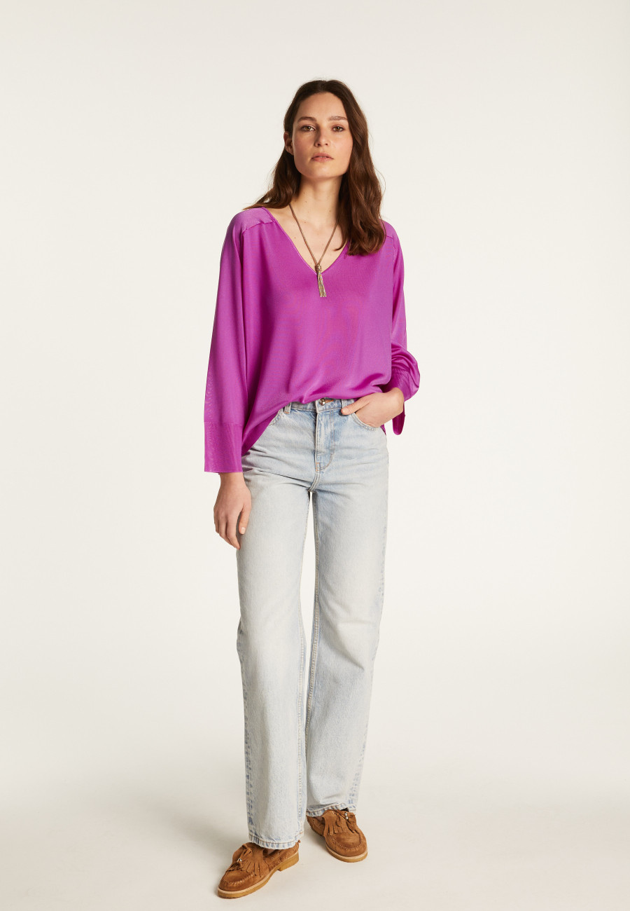 Pull col V en fil lumière - Delly