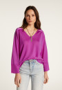 V-neck sweater in light thread - Delly