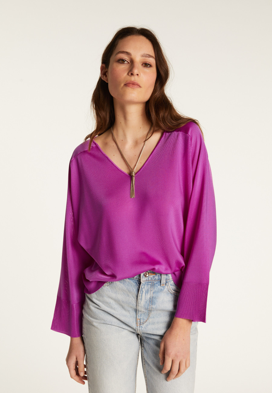 V-neck sweater in light thread - Delly