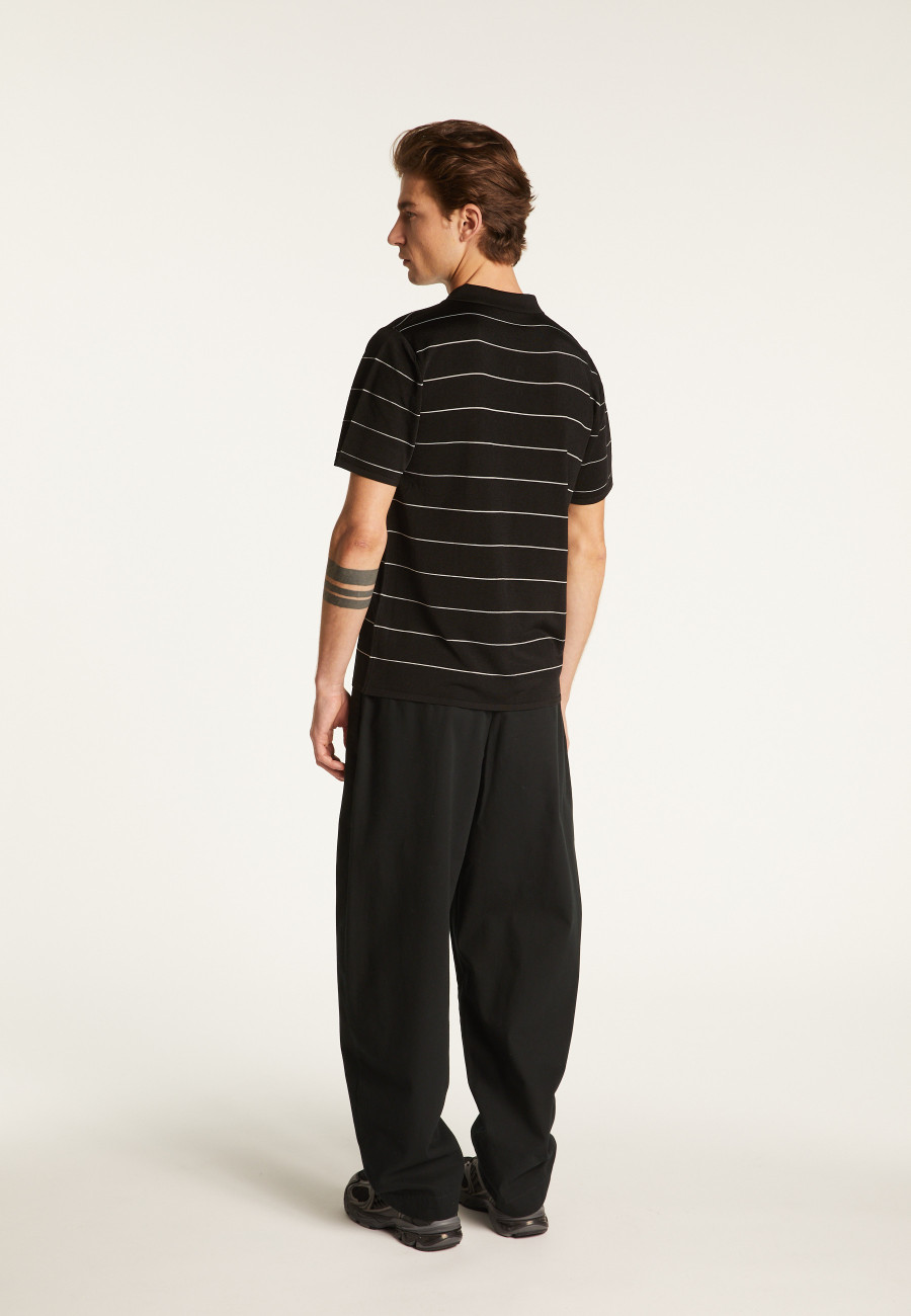 Camisa polo listrada em Fil Lumière - Léon