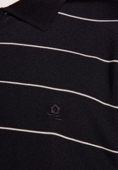 Polo à rayures en Fil Lumière Léon 6011 crepuscule - 01 Noir
