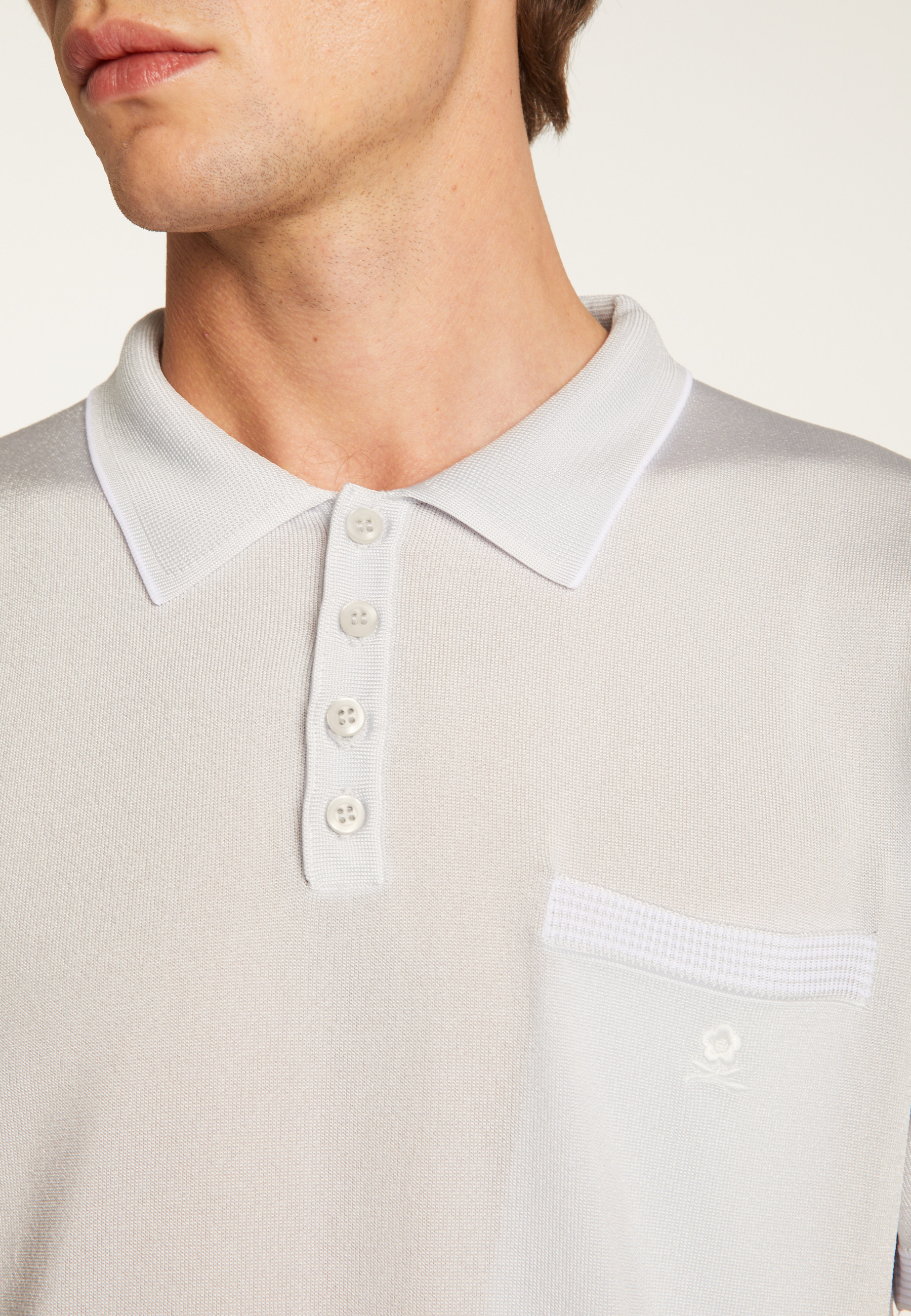 Polo fines rayures Fil Lumière Laurentin 6042 flot - 06 bleu moyen