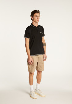 Polo fines rayures Fil Lumière Laurentin 6042 flot - 06 bleu moyen