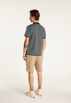 Polo à carreaux Fil Lumière maille épaisse - Laurent 6140 marine - 05 Bleu marine