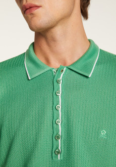 Polo fantaisie Fil Lumière Loic 6051 trèfle- 22 vert moyen