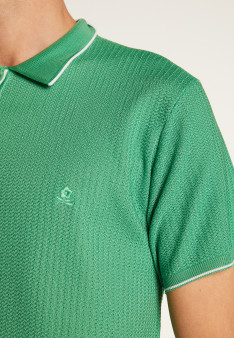 Polo fantaisie Fil Lumière Loic 6051 trèfle- 22 vert moyen