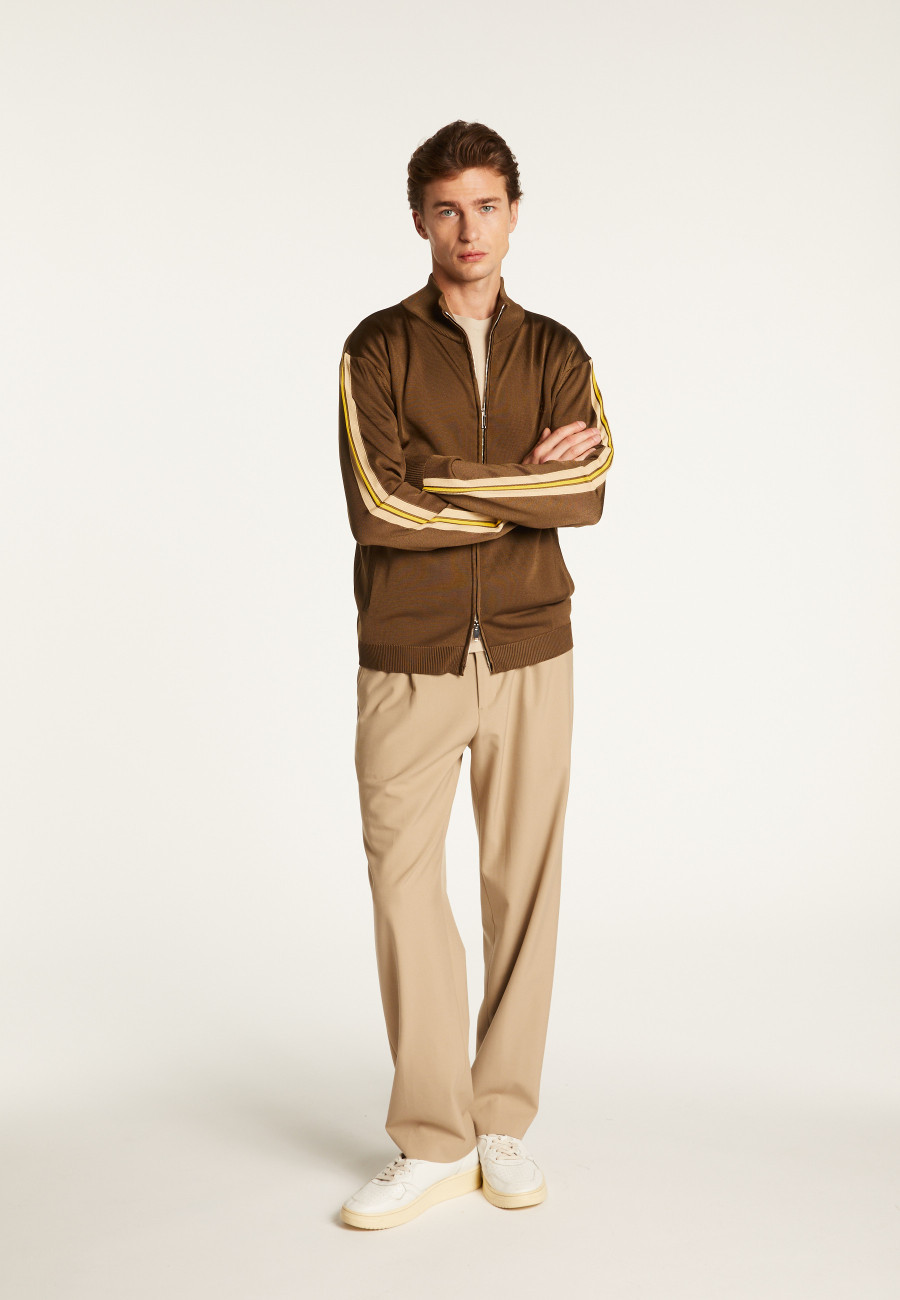 Jaqueta com zíper em fio leve - Romuald