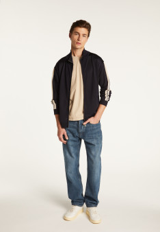 Veste zippée en fil lumière - Romuald 7767 kaki/raphia/citron - 83 Kaki