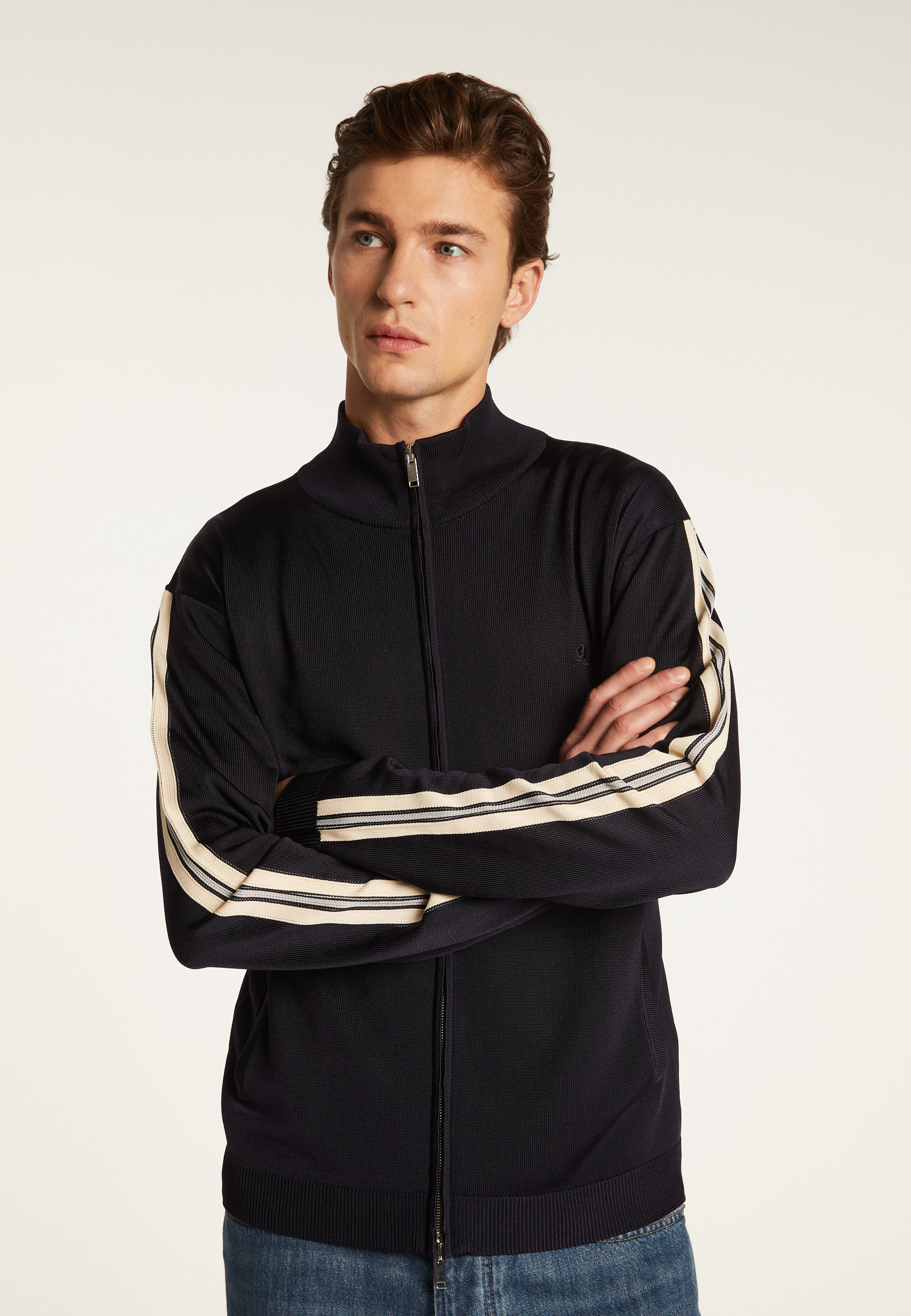 Veste zippée en fil lumière - Romuald 7767 kaki/raphia/citron - 83 Kaki