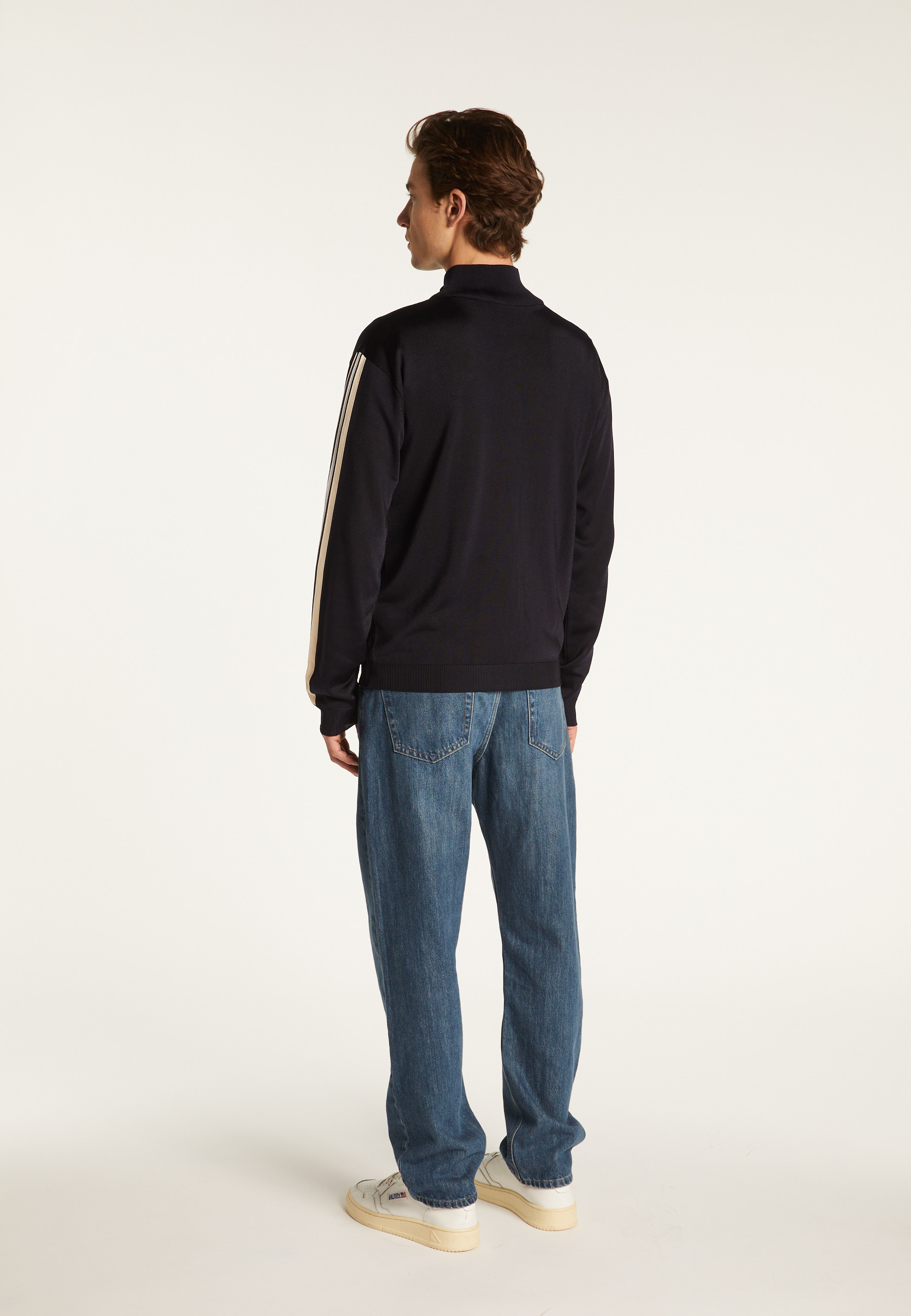 Veste zippée en fil lumière - Romuald 7767 kaki/raphia/citron - 83 Kaki