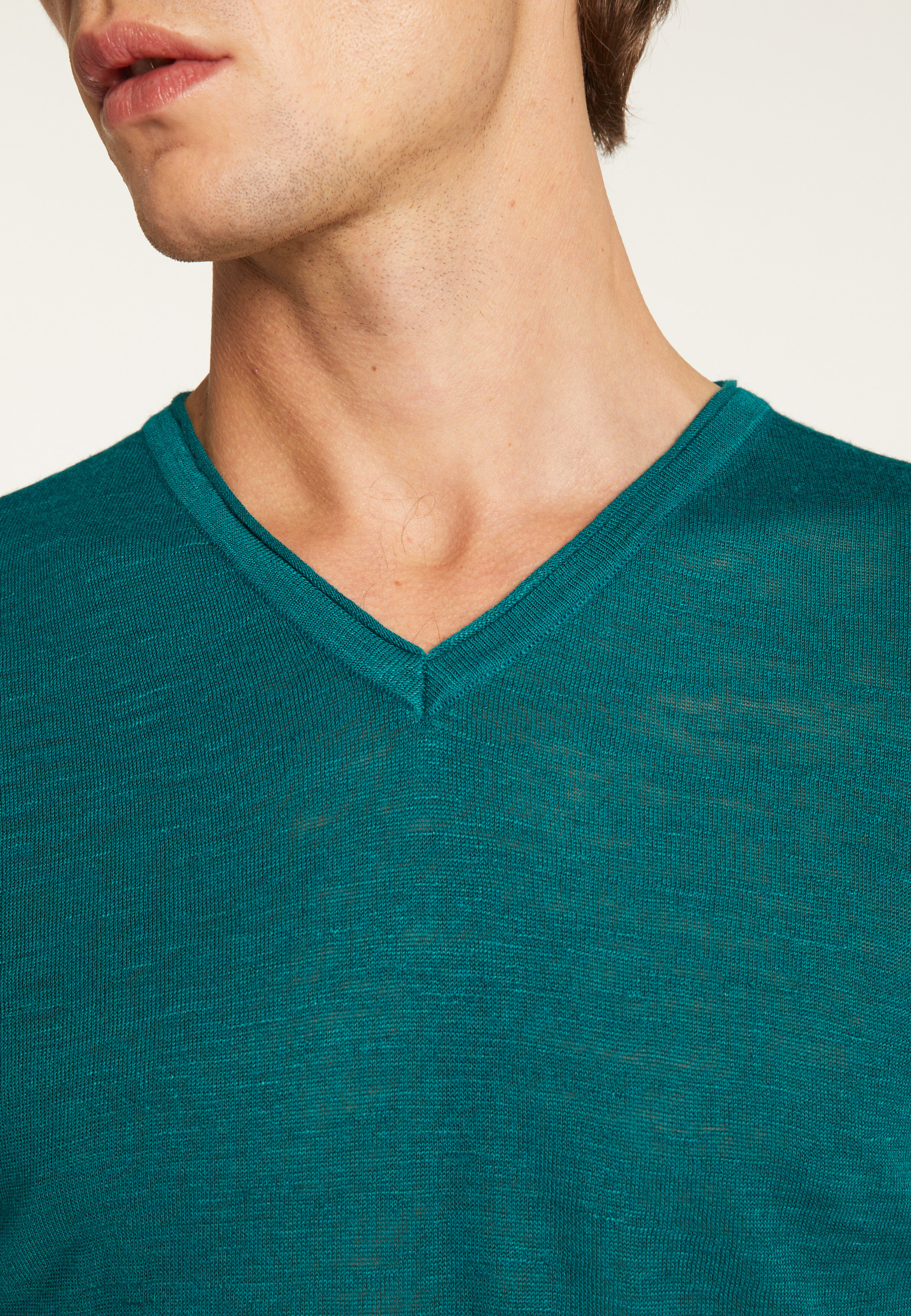 T-shirt col V en coton - Reuben
