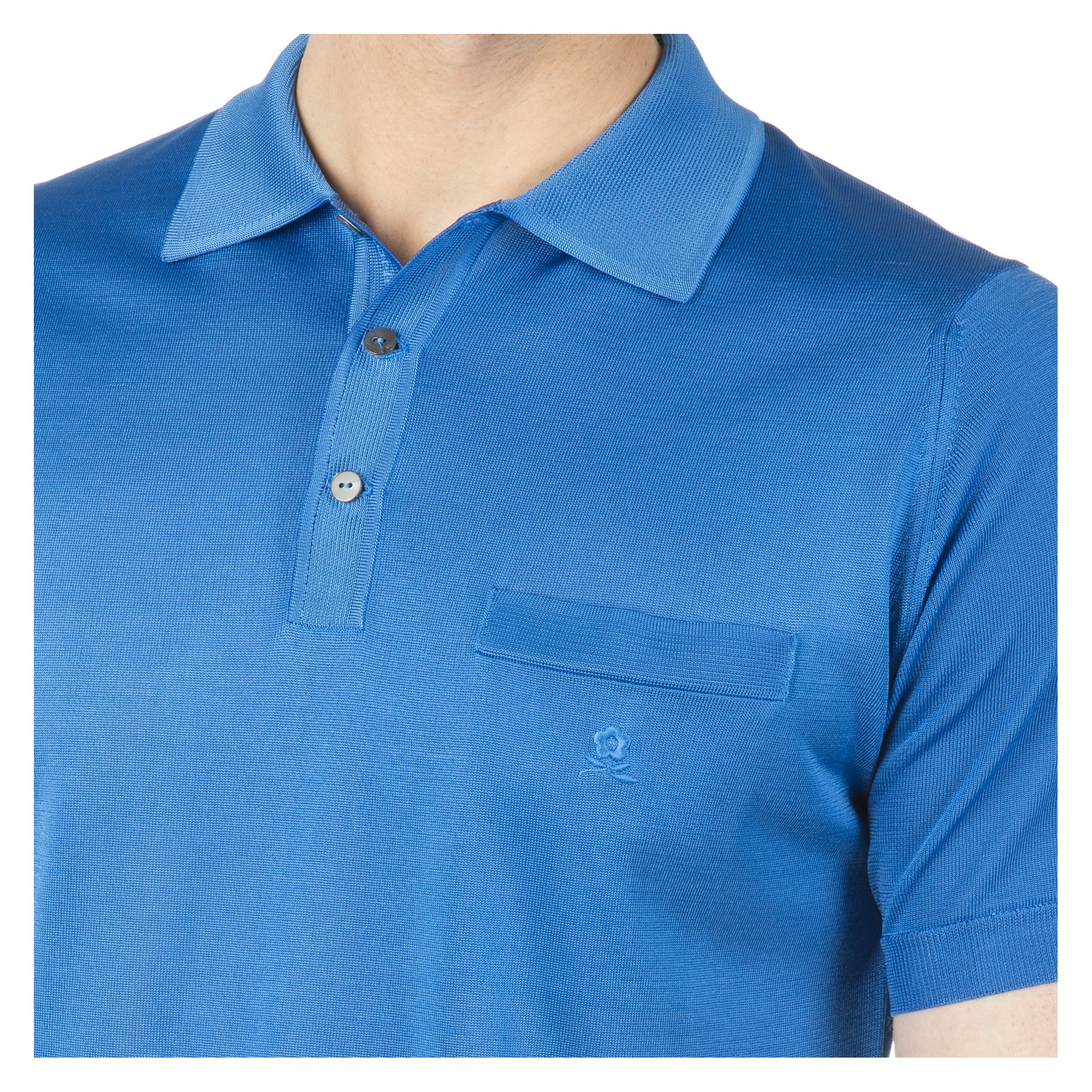 Polo manches courtes en Fil Lumière Vadim bleu roi