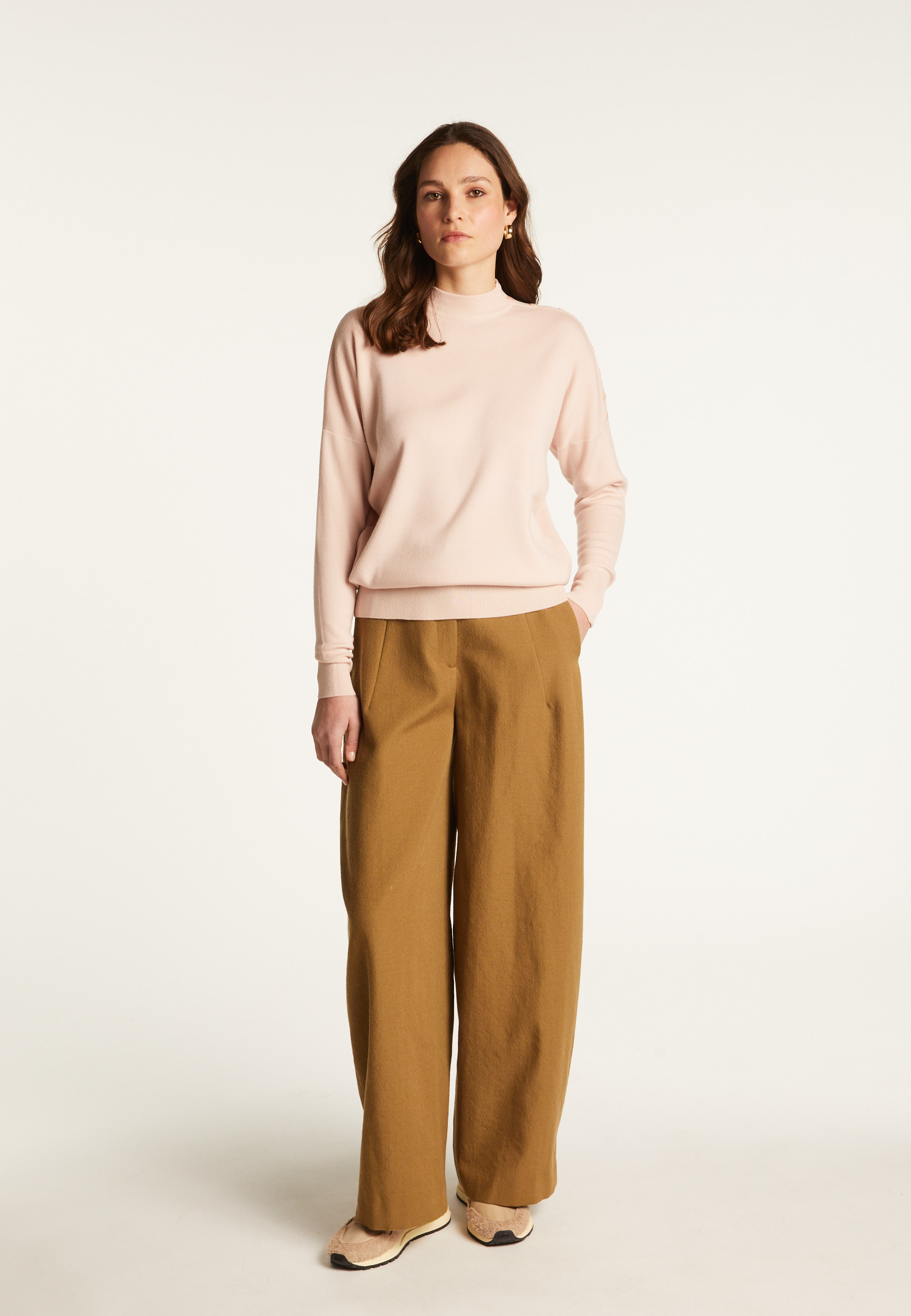 Buttoned shoulder wool sweater - Gipsy