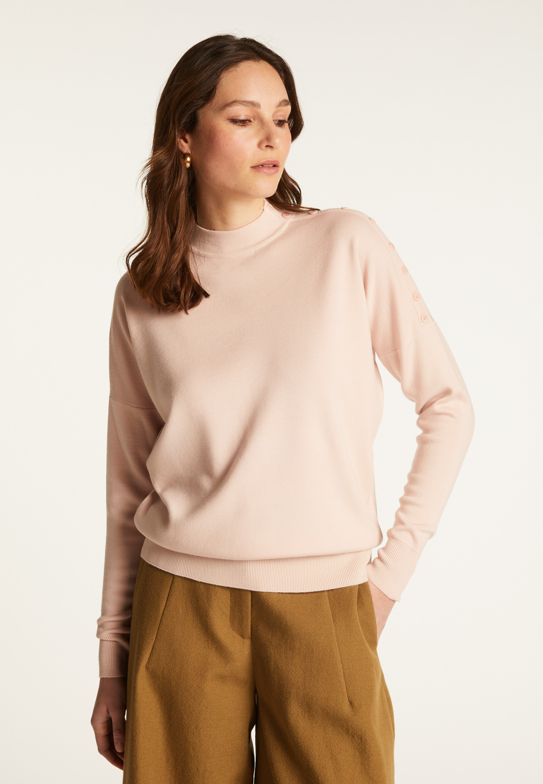 Pull en laine boutonné épaule - Gipsy