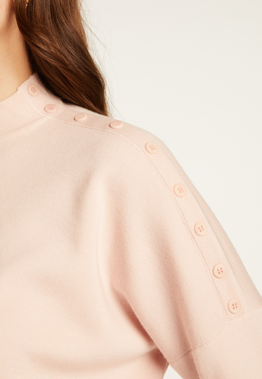 Suéter de lã com botões nos ombros - Gipsy