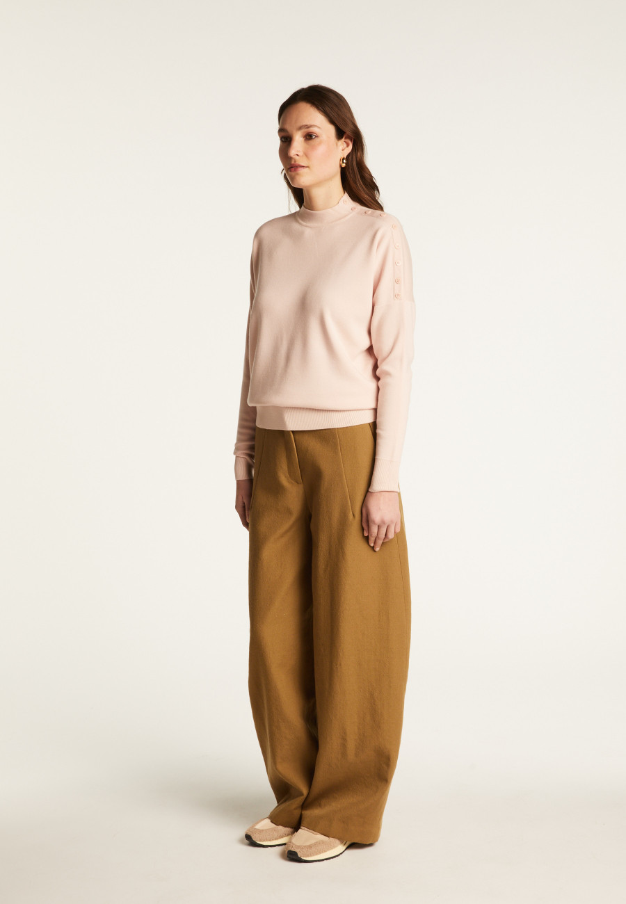 Buttoned shoulder wool sweater - Gipsy