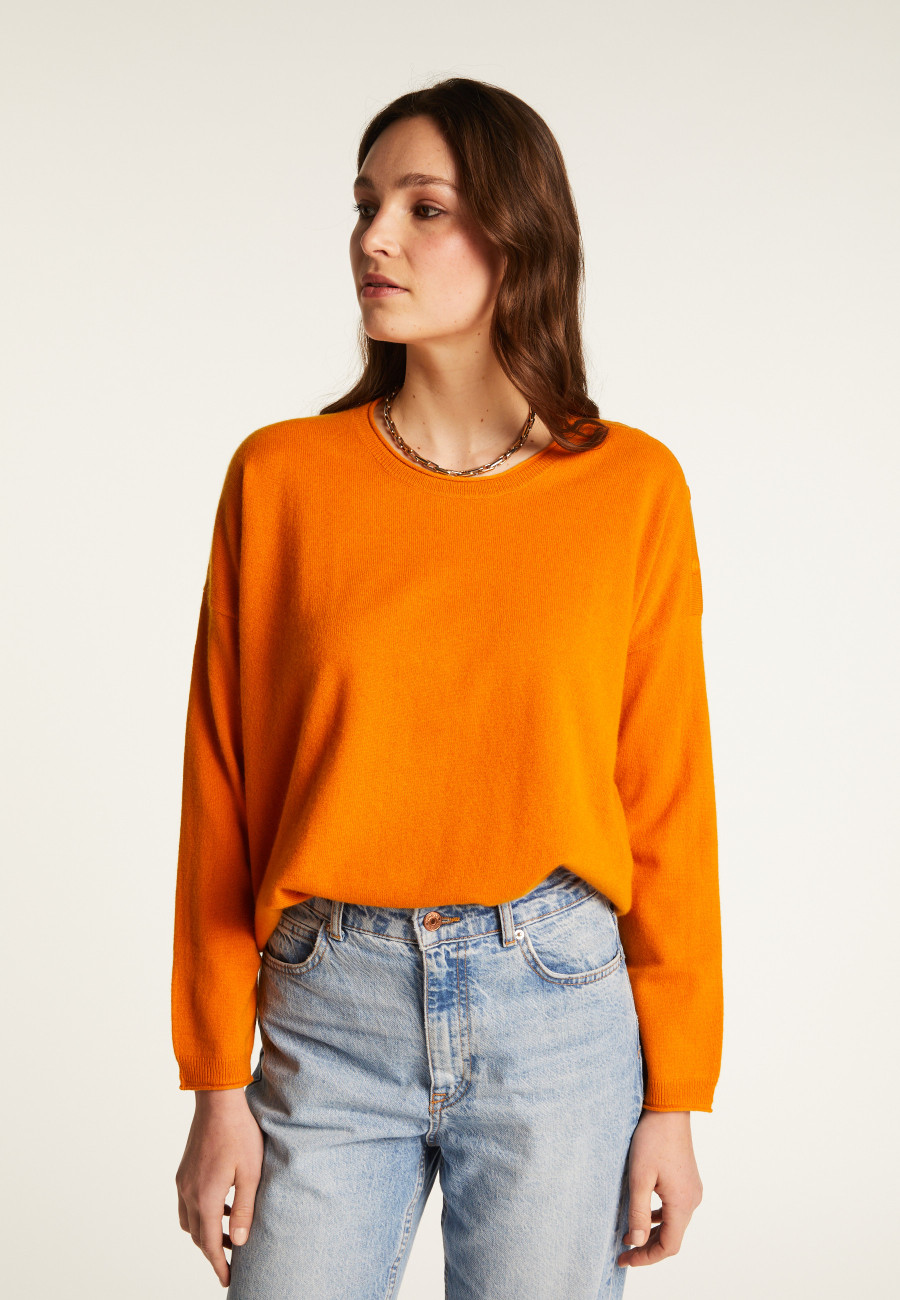 Pull ample boutonné à col rond en cachemire - Acene