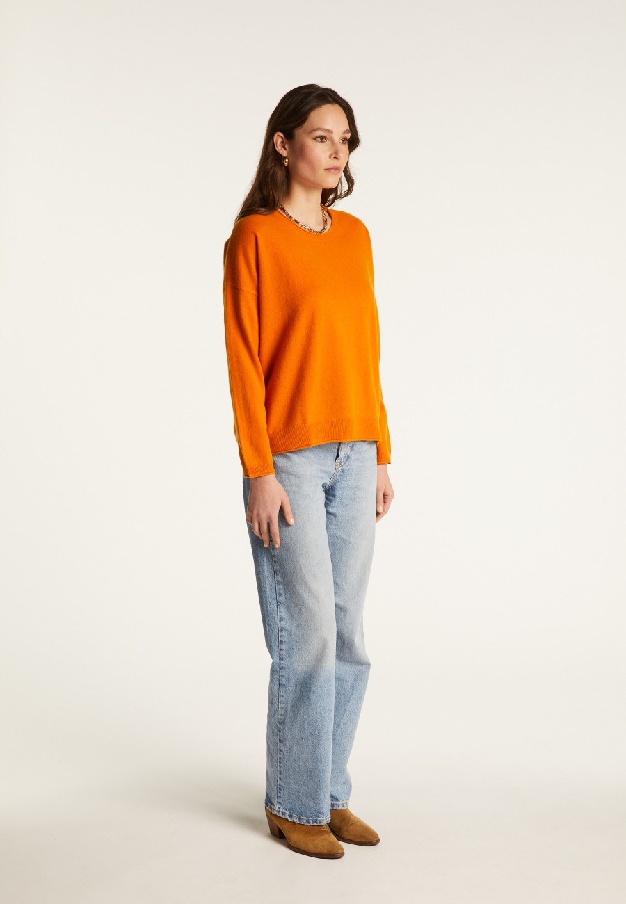 Pull ample boutonné à col rond en cachemire - Acene