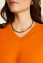 V-neck cashmere sweater with slits and ribbing - Alienor