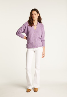 Cotton and linen V-neck cardigan - Thais