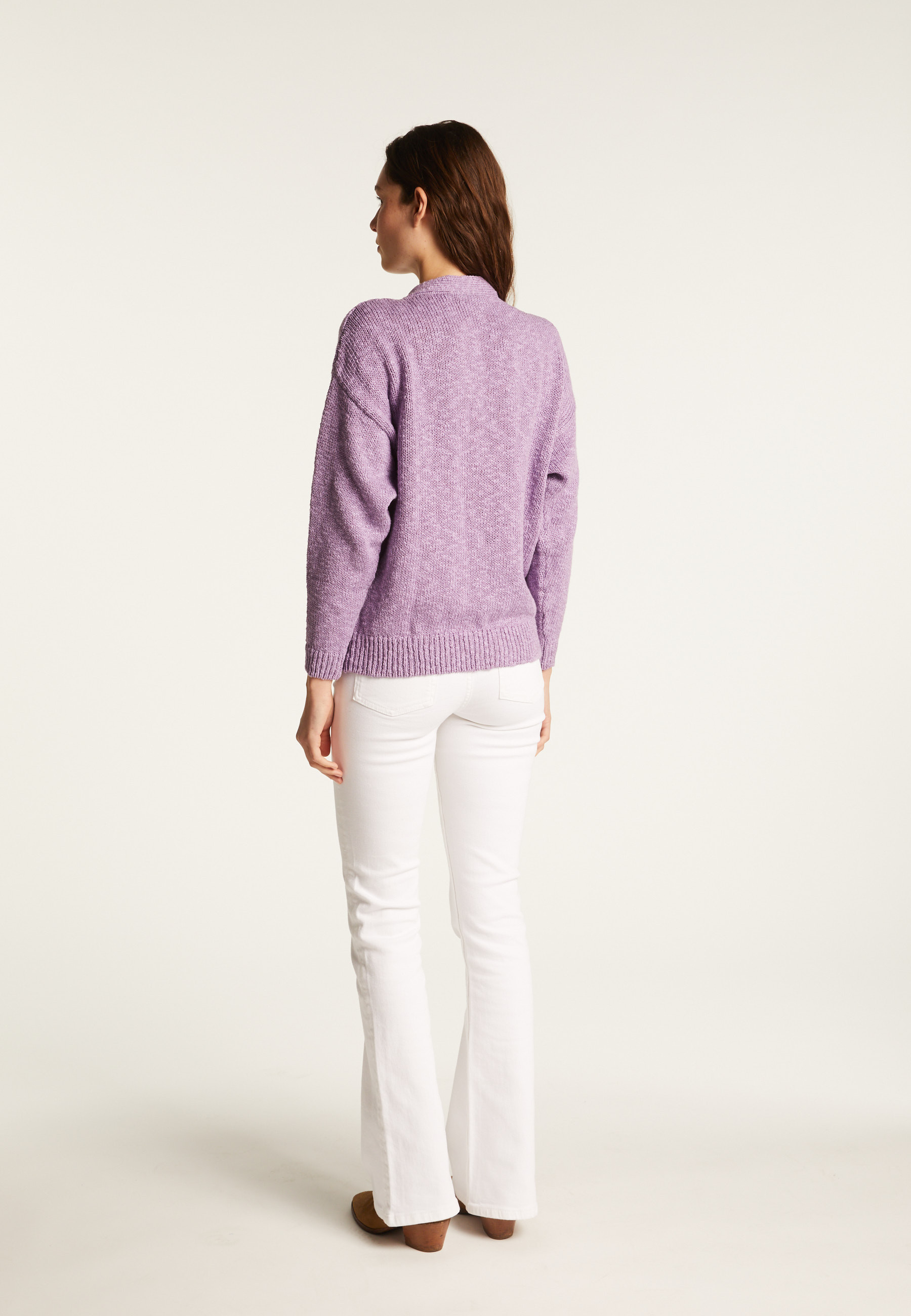Cotton and linen V-neck cardigan - Thais