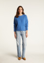 Pull ample à poches en cachemire et laine recyclés - Davina 7841 saphir - 06 Bleu moyen