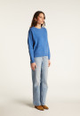 Pull ample à poches en cachemire et laine recyclés - Davina 7841 saphir - 06 Bleu moyen