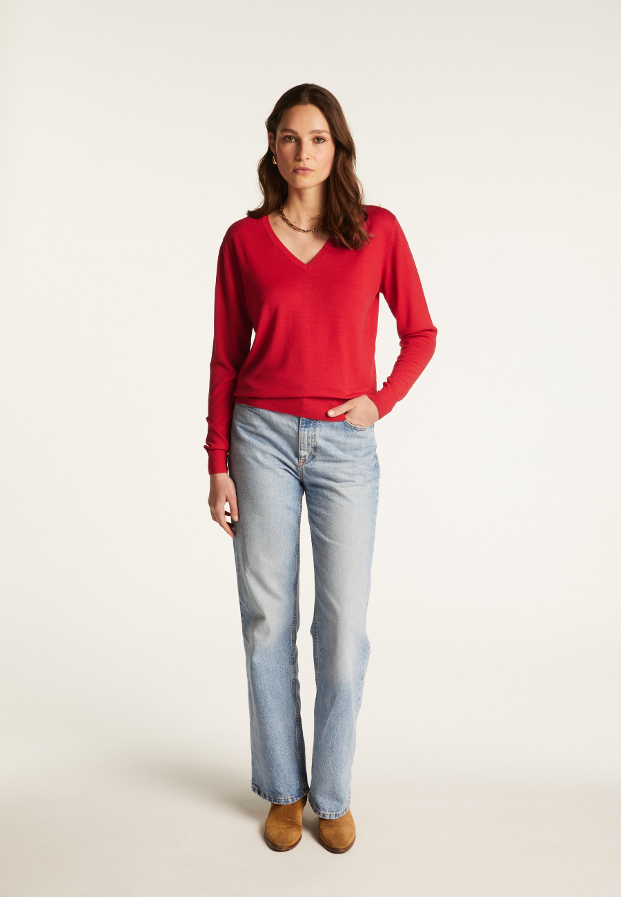 V-neck in merino wool - Arya