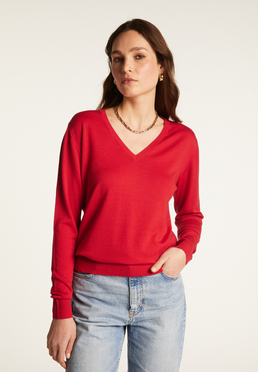 V-neck in merino wool - Arya