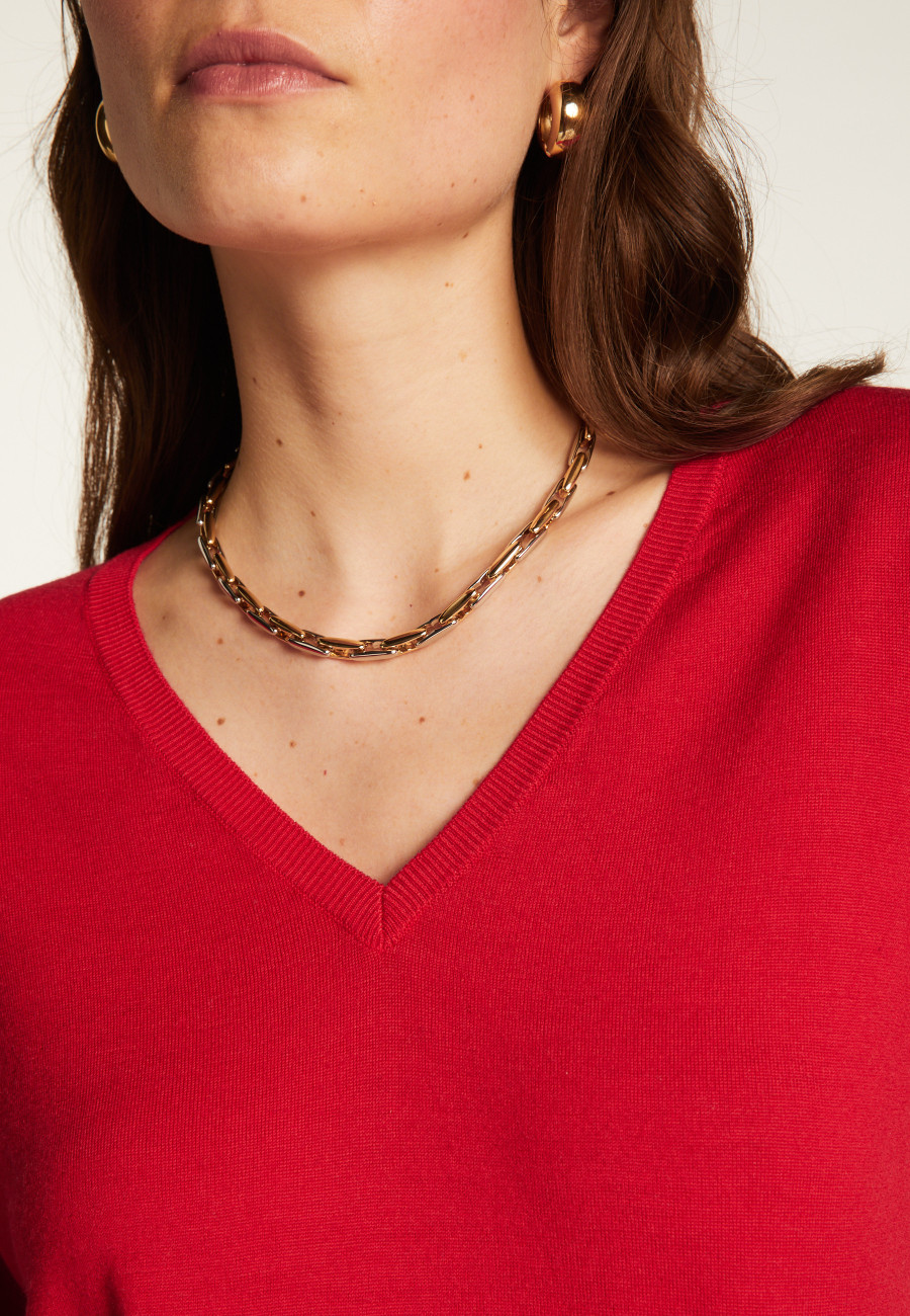 V-neck in merino wool - Arya