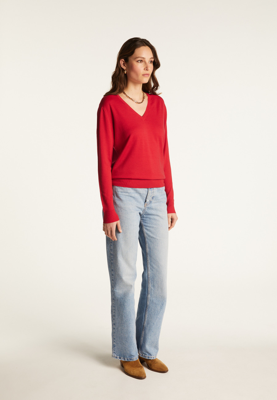 Pull col V en laine mérinos - Arya