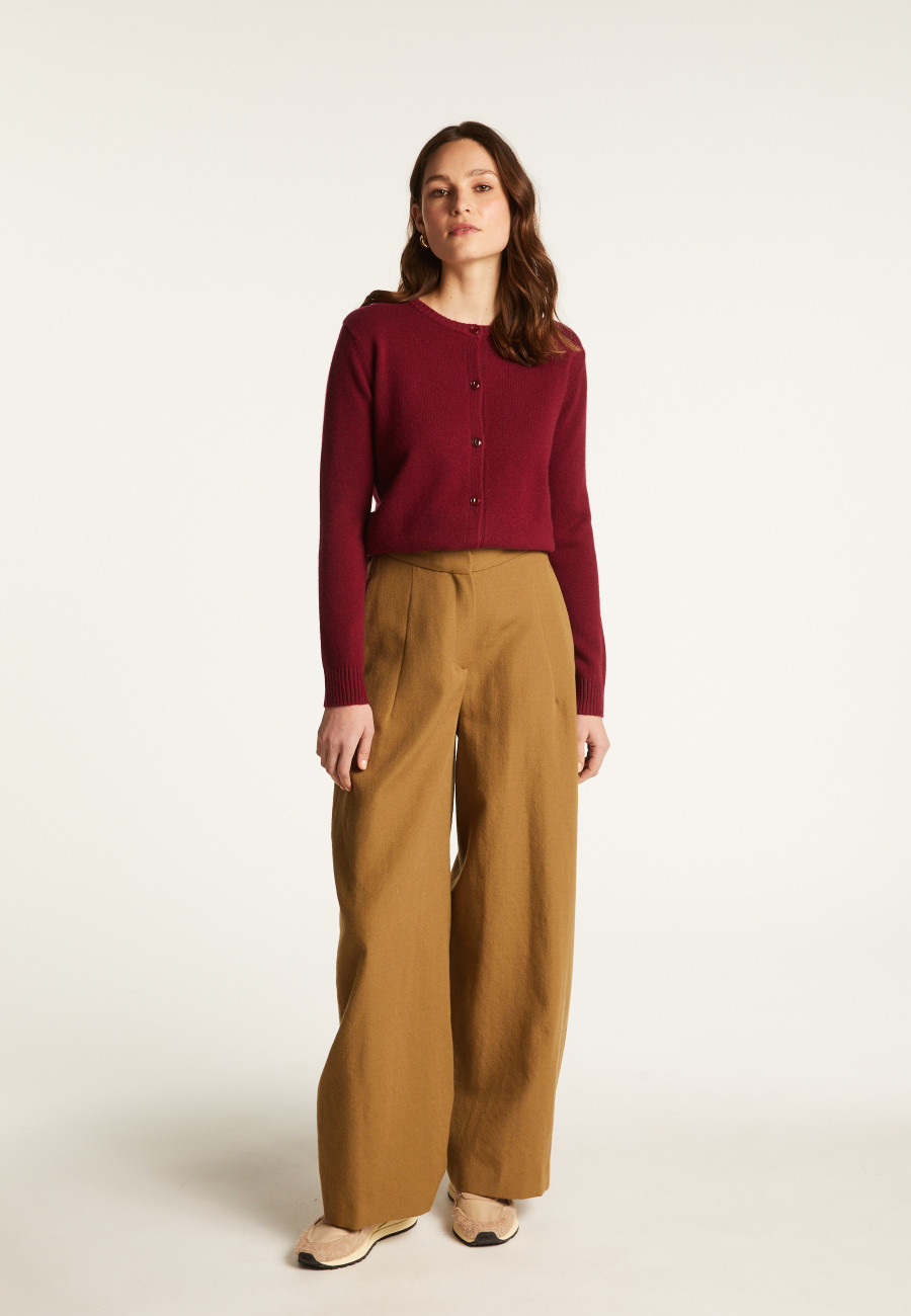 Cardigan en cachemire col rond boutonné - Adelys