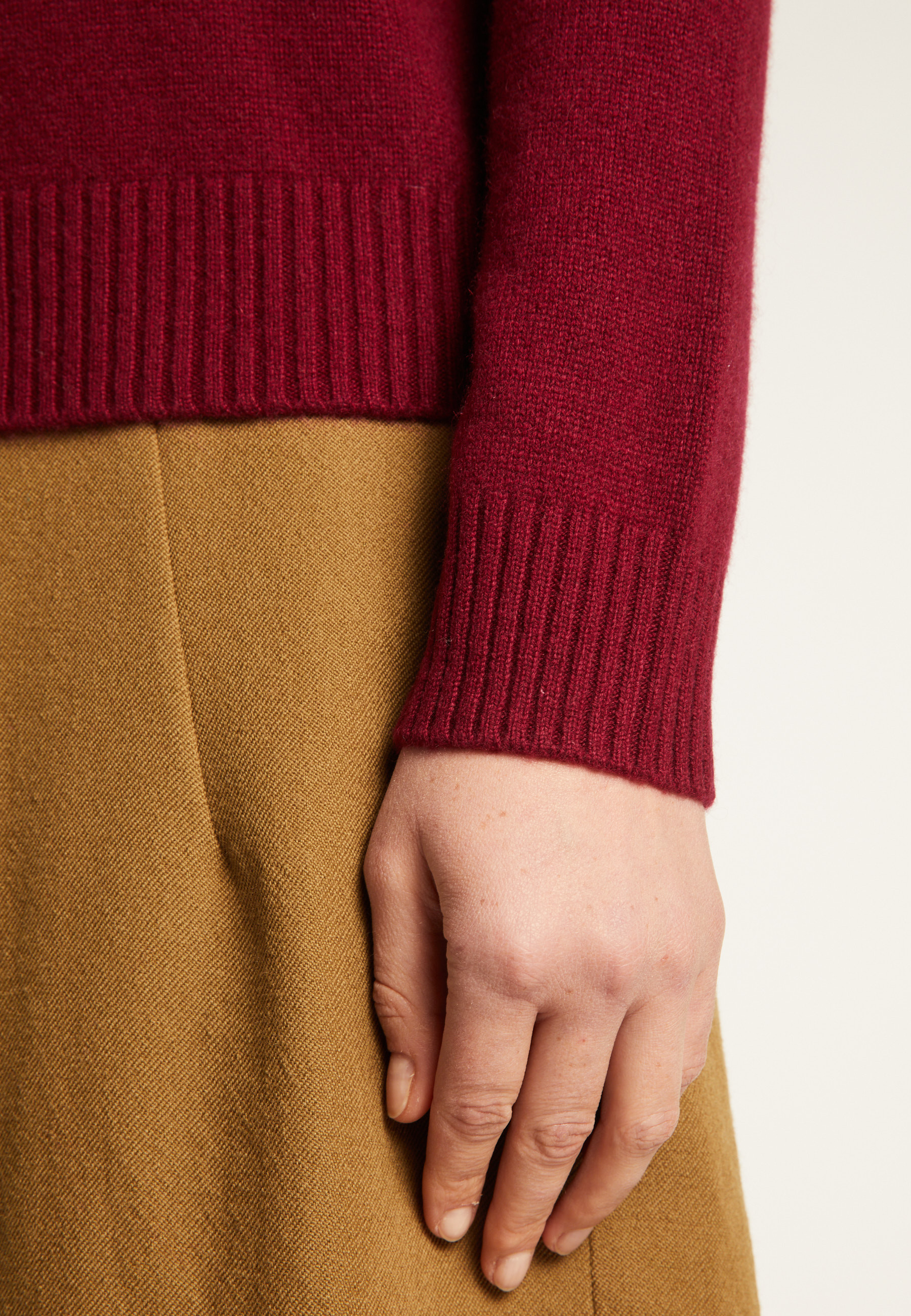 Cardigan en cachemire col rond boutonné - Adelys 7451 bronze - 83 Kaki