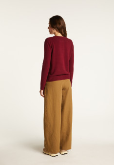 Round neck cashmere cardigan with buttoned - Adelys