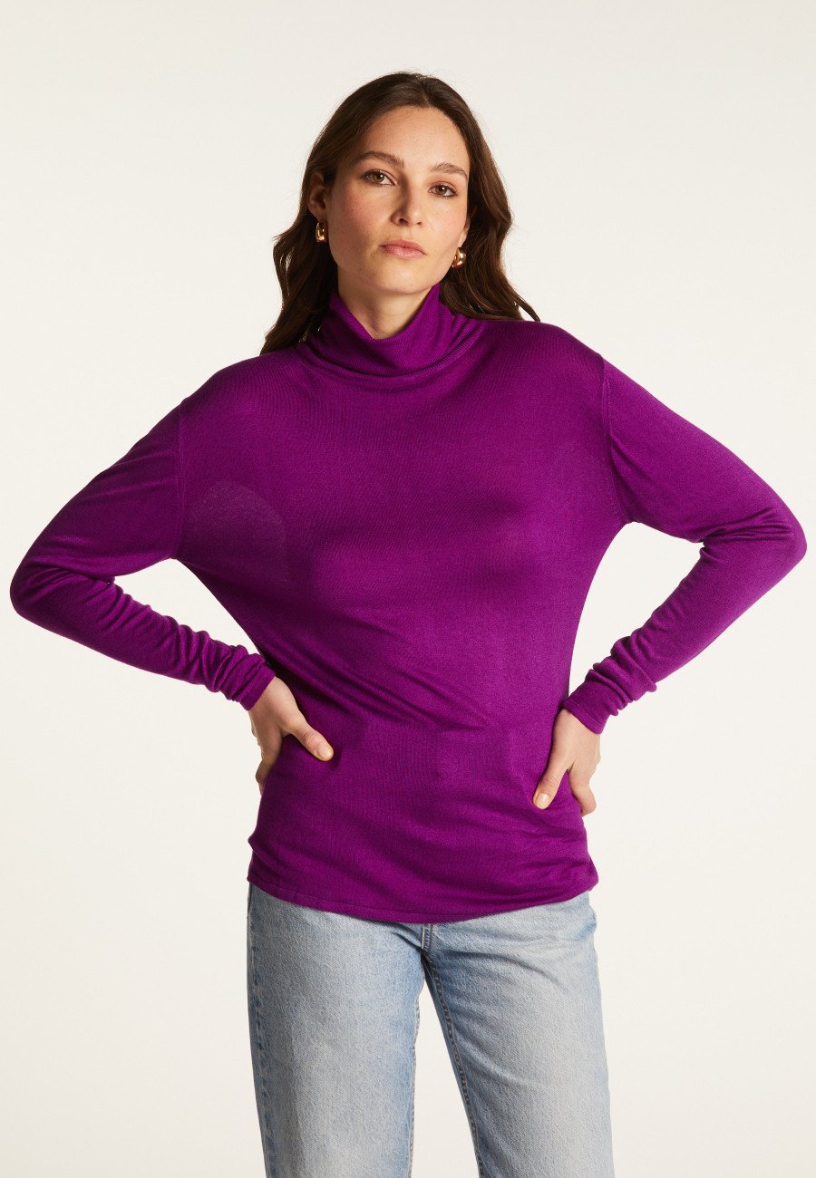 Bamboo cashmere turtleneck t-shirt - Aéris