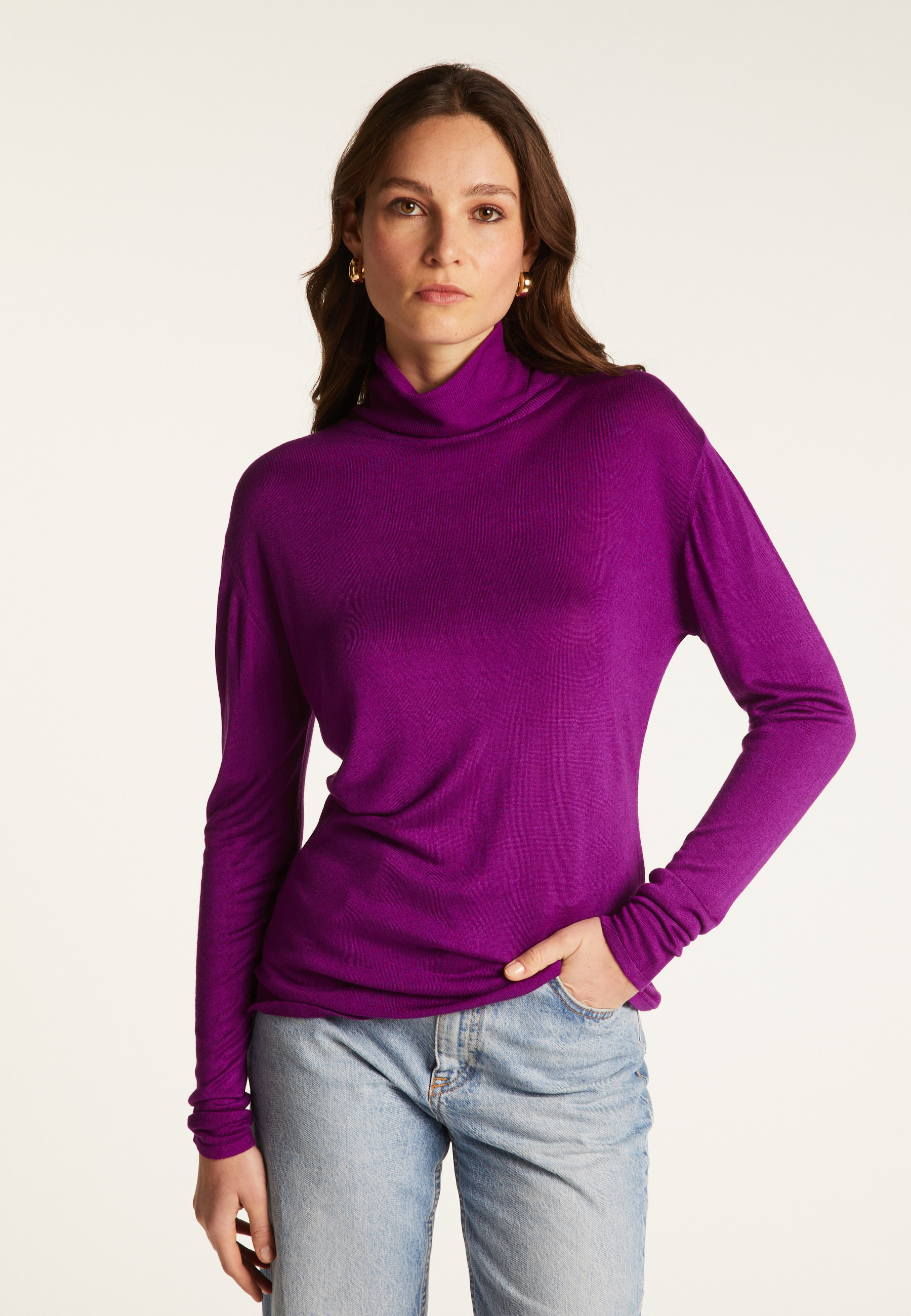 Bamboo cashmere turtleneck t-shirt - Aerio