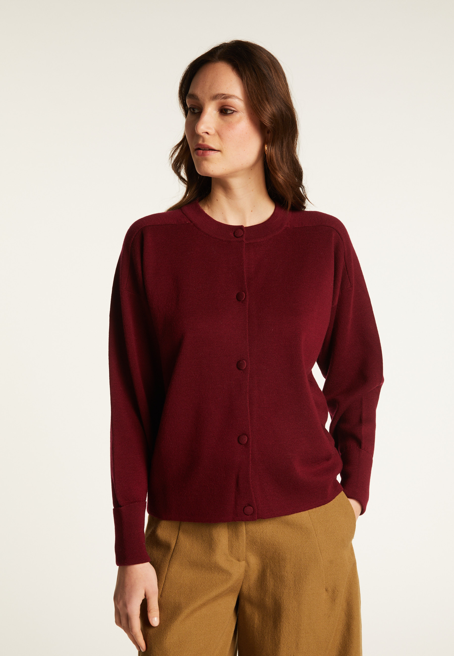 Veste boutonnée à poches en laine mérinos - Gaspard