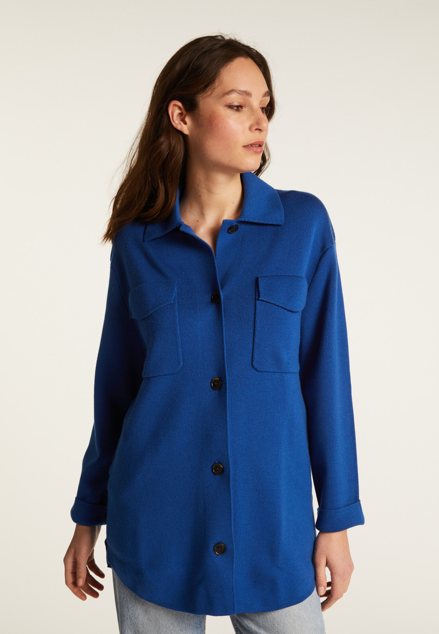 Button-down jacket with merino wool pockets - Giselle