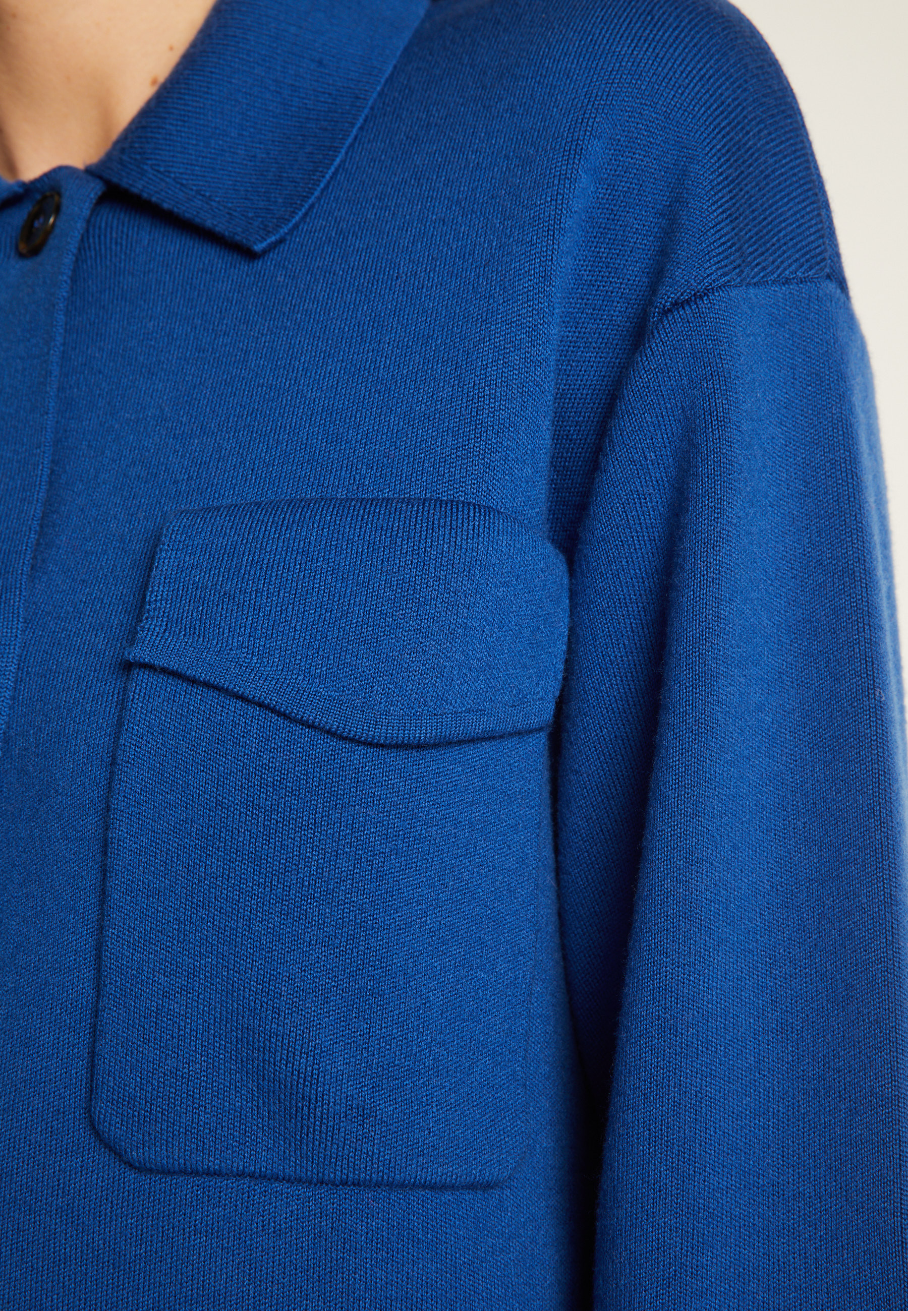 Button-down jacket with merino wool pockets - Giselle