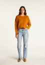 Pull col rond épaule boutonné en laine mérinos - Gao 7860 soleil - 89 Moutarde