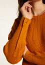 Pull col rond épaule boutonné en laine mérinos - Gao 7860 soleil - 89 Moutarde